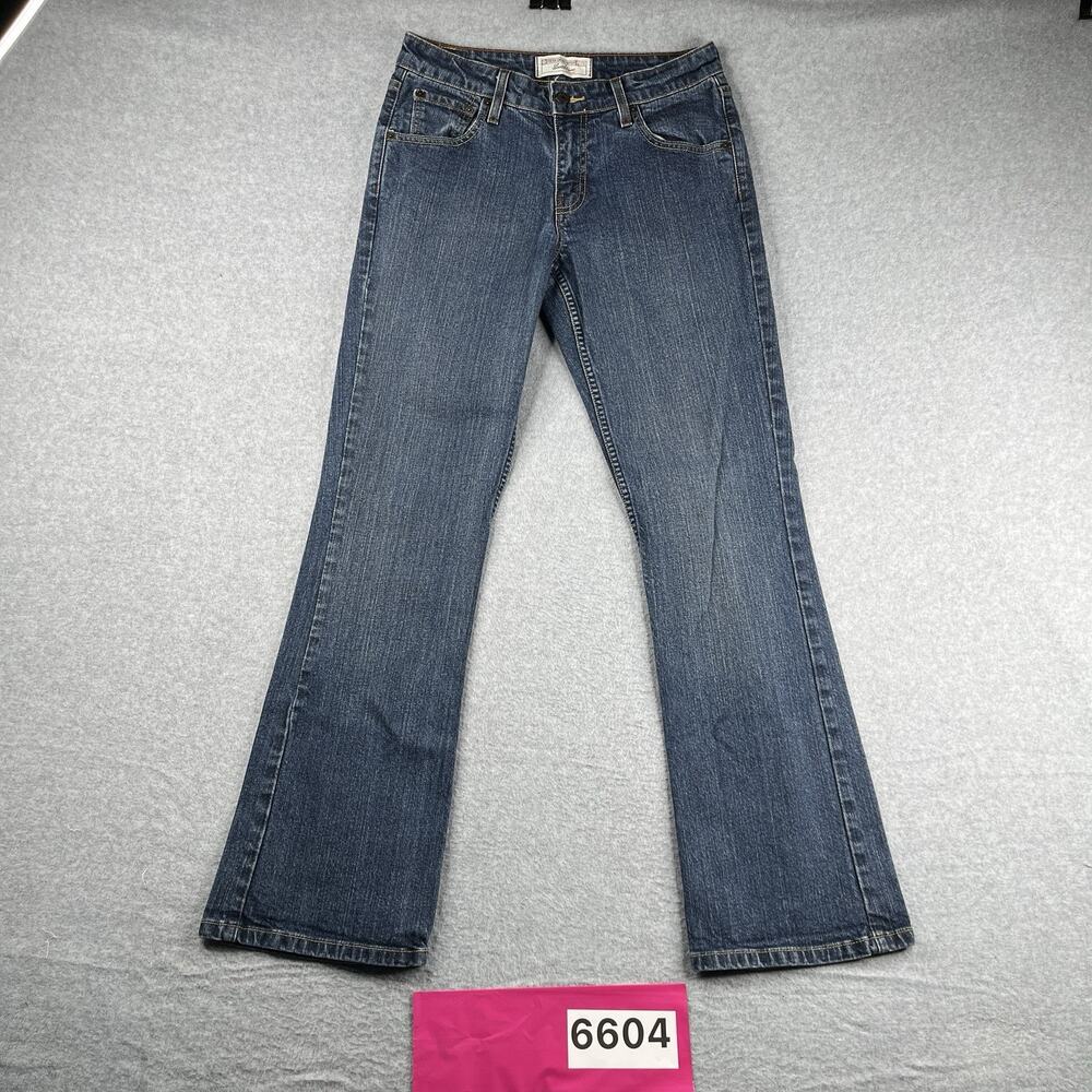 Levis Strauss Stretch Low Rise Boot Cut Jeans Womens Size 6 Medium Distressed